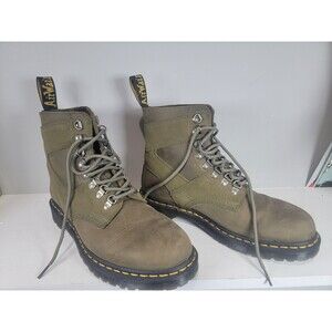 Doc Martens 1460 Pascal Leather Suede Lace Up Boots in Olive Mens Size 9 42